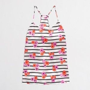 J. Crew Striped Floral Tank